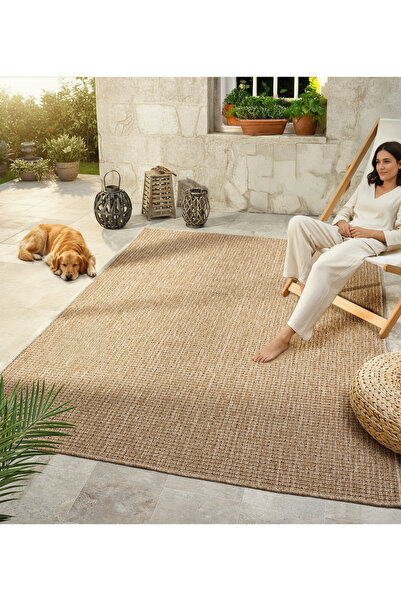 CASERA HOME NATURAL COLLECTION JUT TABANLI HASIR DOKUMA ÖRME BOHEM ANTIALERJIK HALI KILIM SALON HALISI 465