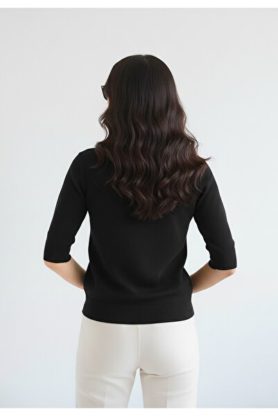 Figl Women's Heart Sweater - Women's Short Sleeve Sweater - Black M1278 size S