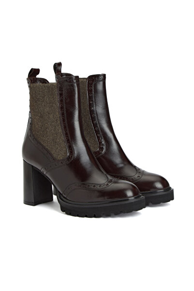 George Hogg Kahverengi Kadın Topuklu Chelsea Deri Bot