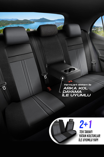 Panda Kılıf Panda Austin Series Velor Cloth Car Seat Cover - Full Set