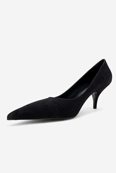 LuviShoes Marcus Black Patterned Women's Heeled Shoes