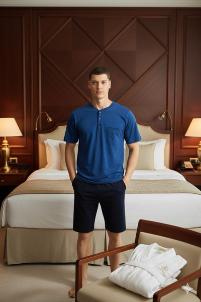 KLY New Season Plus Size Midi Collar Shorts Luxury Design Pajama Set