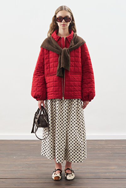 Manuka Polka Dots Waist-Elasticized Skirt Ecru