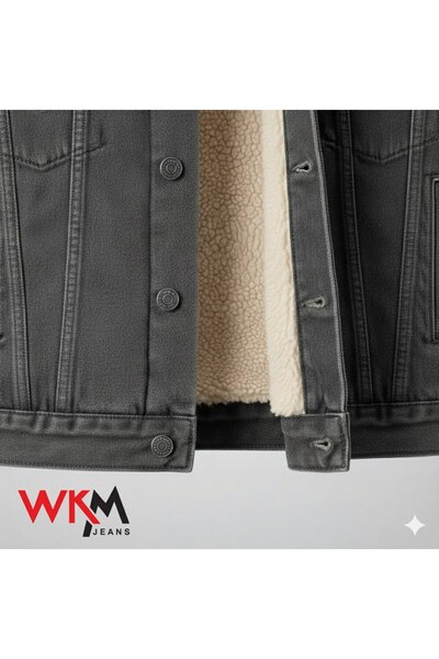 WKM Men's Classic Cut Shearling Jean Jacket
