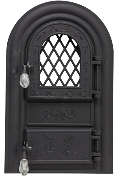 EvoTools Professional Ușă Șemineu cu Geam Cerbi - 200x440 mm, Prindere cu Cle...