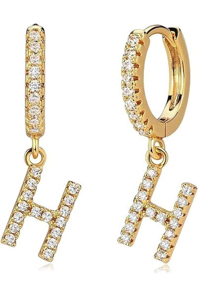 Arabest Gold earrings female A-Z, 14k gold filling, fashion personality hypoallergenic-26 letters