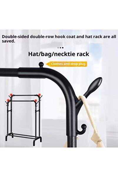 khojatı mumtaz 32mm Double-Rod Rolling Clothing Rack with Mesh Storage Basket for Home Use