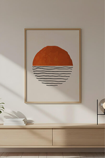 huhuli Ahşap Çerçeveli Soyut Tablo Huhu594