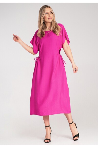 Figl Rochie elegantă lejeră - Rochie midi elegantă simplă - Rochie fuchsia M1...
