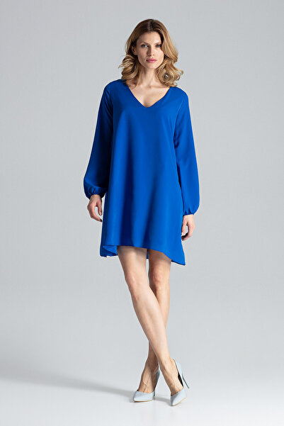 Figl Blue oversized V-neck dress - Casual dress M566 size S/M