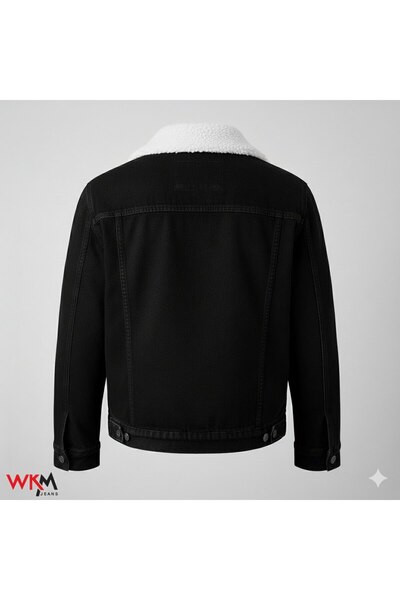 WKM Ανδρικό τζιν μπουφάν με κλασική κοπή από γούνα