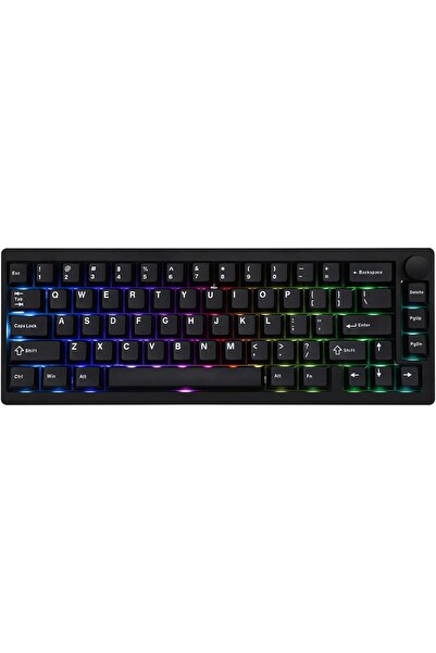 Epomaker P65 QMK/VIA Wireless Aluminum 65% Gaming Keyboard (Black, Zebra Switch)