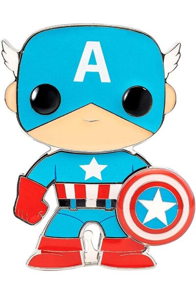 Funko Pop! Pin - Marvel Captain America (Metal, Multi-Color)