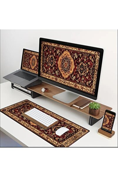 sgeteknoloji Sge Technology 65X25 cm Turkish Carpet Themed Anti-Slip Base Speed Surface Gaming Mouse Pad