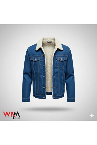 WKM Men's Classic Cut Shearling Jean Jacket