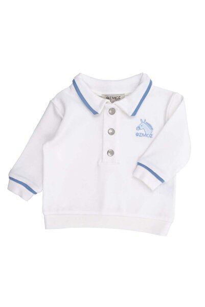 Ozmoz By Mukadder Özden Organic Polo Neck White Winter Baby Boy Top