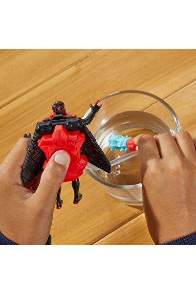 Marvel Aqua Web Warriors Miles Morales Spider-Man 10cm Action Figure with Refillable Water Gear