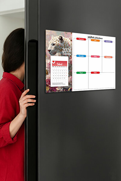 Tieni 2026 Takvimli | Buzdolabı Magnetli Haftalık Planlayıcı | Silinebilir Mı...