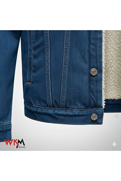 WKM Men's Classic Cut Shearling Jean Jacket