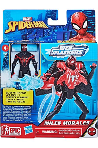 Marvel Aqua Web Warriors Miles Morales Spider-Man 10cm Action Figure with Refillable Water Gear