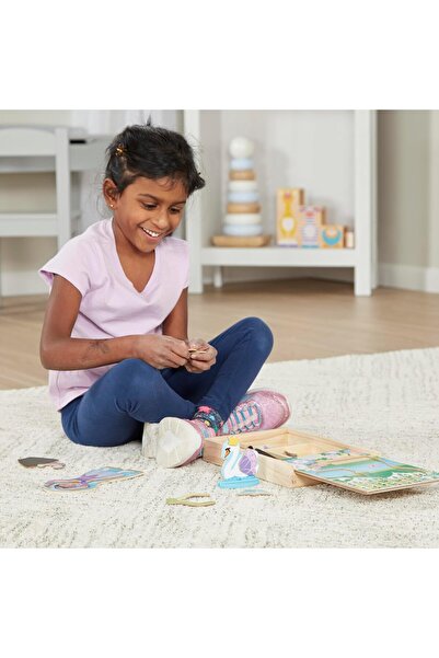 Melissa & Doug Magnetic Double-Sided Wooden Dress-Up Doll Set - Ballerina & Swan (52 Pieces)