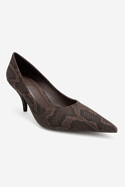 LuviShoes Marcus Brown Patterned Women's Heeled Shoes