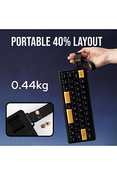Epomaker TH40 40% QMK/VIA Wireless Mechanical Keyboard, Hot-Swappable, Bluetooth/2.4GHz/USB-C, 44 Ke