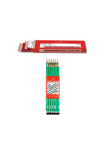 Faber Castell قلم رصاص مرجاني من فابر كاستل وقلم نسخ أحمر للمكتب رقم: 002 B.s