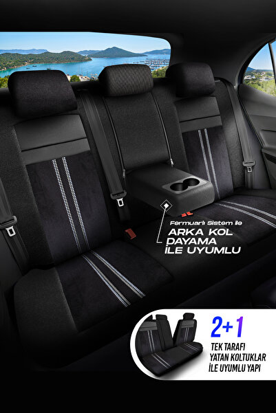 Panda Kılıf Panda Austin Series Velor Cloth Car Seat Cover - Full Set