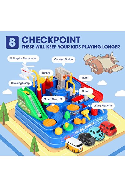 Generic City Rescue Adventure Car Race Track - Educational Puzzle Toy for Preschool Kids (3-8) - Todaron