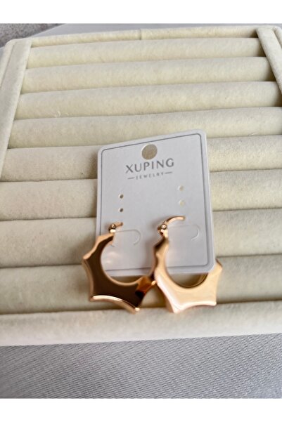 ZRN AKSESUAR أقراط على شكل حلقة عصرية وأنيقة بارتفاع 2.5 سم لون ذهبي برونزي