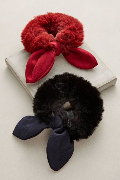 alhifa Set de catarame elastice din pluș cu fundă de Anul Nou