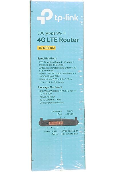 TP-LINK TL-MR6400 LTE Router (4G, 300 Mbps, 2.4 GHz N300, 4x100 Mbps)
