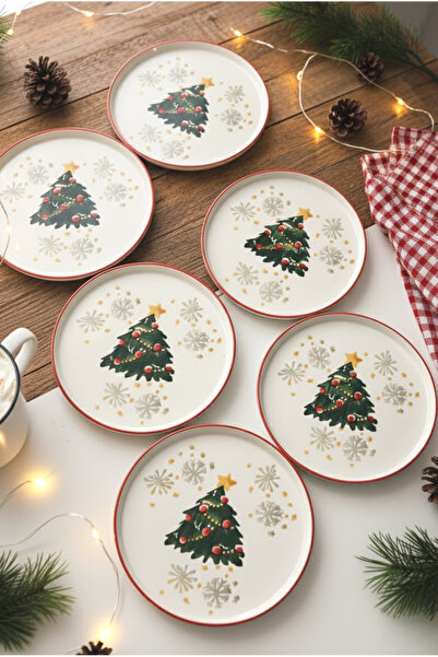 FH finehome Ellen Tokyo 6 Piece Christmas Cake Plate 20cm