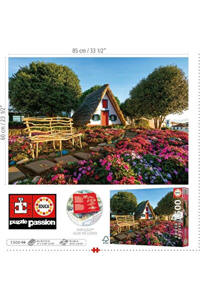 EDUCA Santana & Madeira Jigsaw Puzzle, 1500 pieces, includes puzzle glue, 33.5x23.6 in, ages 14+