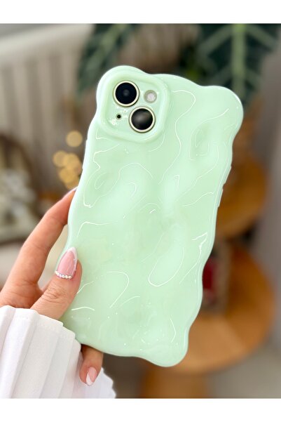 Go Aksesuar Iphone 13 ve iphone 14 Uyumlu 3d Bubble Tasarımlı Pastel Renk Esn...