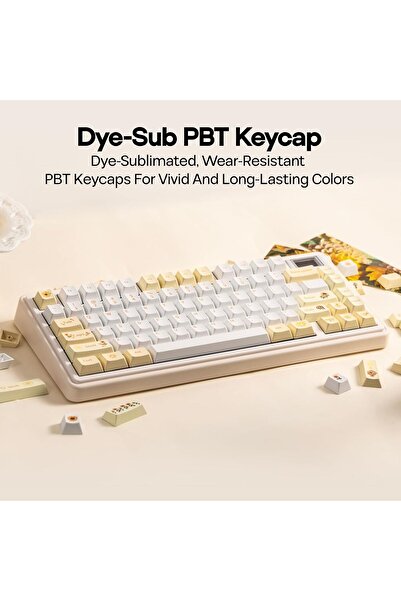 Epomaker Sunflower PBT Keycaps, 133 Keys, Cherry Profile, Dye Sublimation