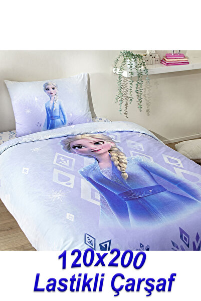 Taç Licensed Disney Frozen Diamond Queen Size Cotton Duvet Cover Set 120X200 Fitted Sheet