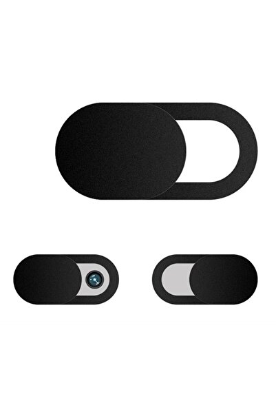 zola Set de 2 huse glisante pentru cameră laptop, autoadezive, plastic, 20x9 mm, negre