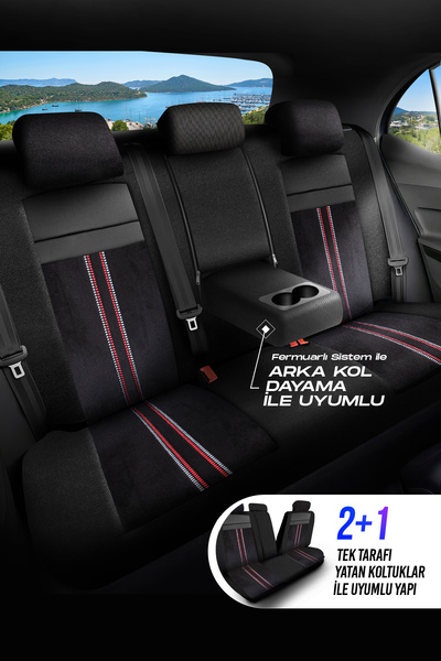 Panda Kılıf Panda Austin Series Velor Cloth Car Seat Cover - Full Set