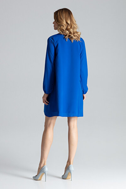 Figl Blue oversized V-neck dress - Casual dress M566 size S/M