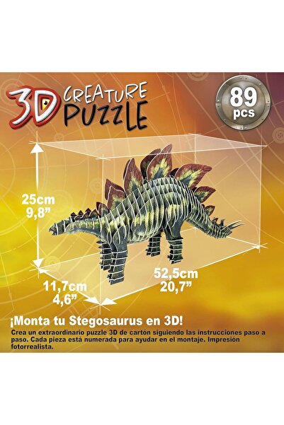 EDUCA 3D Puzzle Stegosaurus Creature - 3D Dinosaur Puzzle for Ages 6+ (19184)