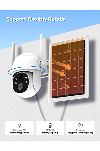 MOES 4G Wireless Security Camera with Solar Panel, 3MP, 265° Pan 100° Tilt