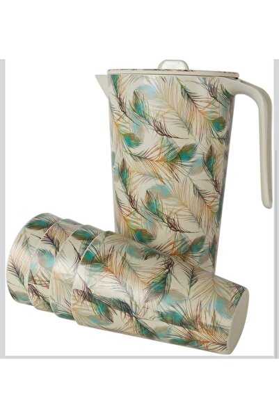 cc bin shihon Juice jug with four bamboo plastic cups