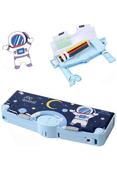 fulina Astronaut Pattern Pencil Case, Large Capacity Stationery Pouch Magnetic Cover Design, Ensure the Saf