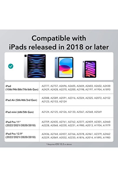 ESR Stylus Pen for iPad with Tilt Sensitivity, Palm Rejection, Magnetic Attachment, White