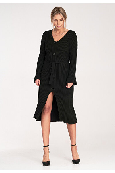 Figl Sweater dress - Button dress - Black dress M1095 size Universal