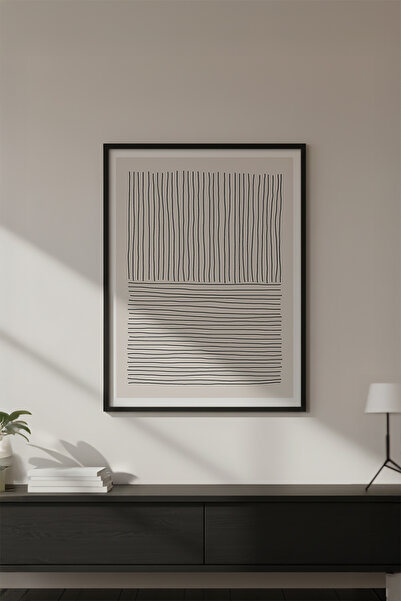 huhuli Ahşap Siyah Çerçeveli Minimalist Tablo Huhu575