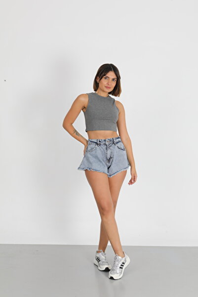 viking's line BUZ MAVİ PÜSKÜLLÜ ŞORT DENİM YENİ SEZON 2026