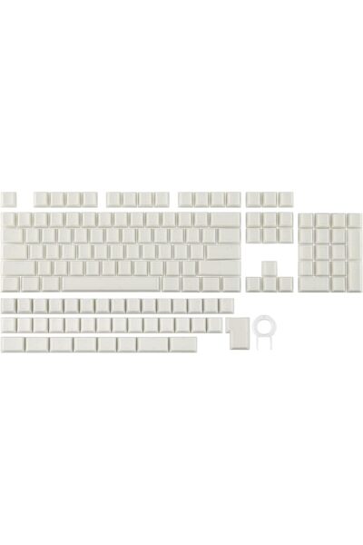Epomaker Creamy Jade PBT Keycaps - 142 Keys, Double-Shot, Cherry Profile (White)